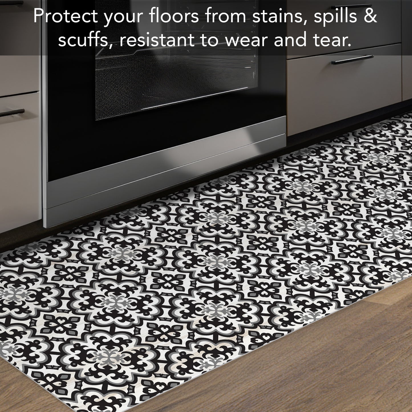 Highland Home Farm Chic Design Deco-Floormat, Decorative Mat, Designer Rug, Waterproof, Low Profile, Eco-Friendly Non Slip, Made in The USA