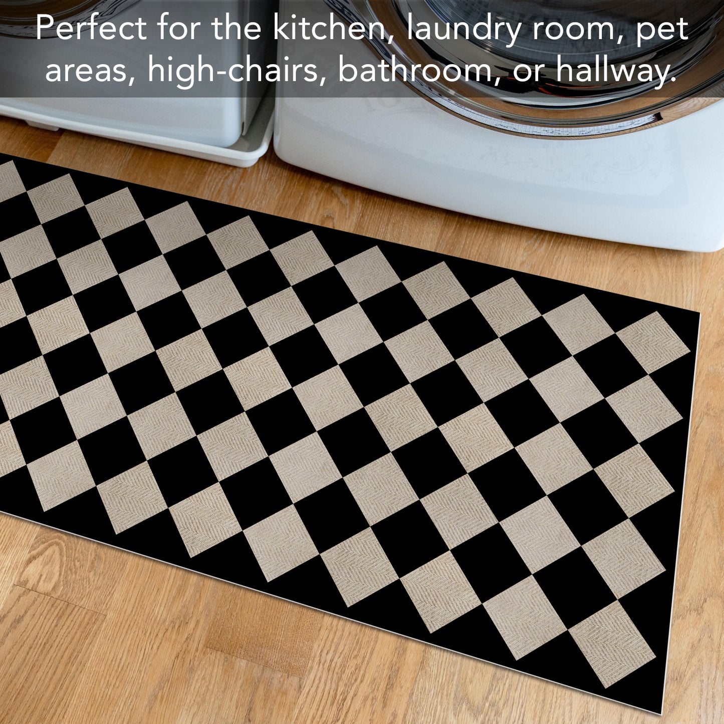 Highland Home Diamonds Deco-Floormat, Decorative Mat, Designer Rug, Waterproof, Low Profile, Eco-Friendly Non Slip, Made in The USA