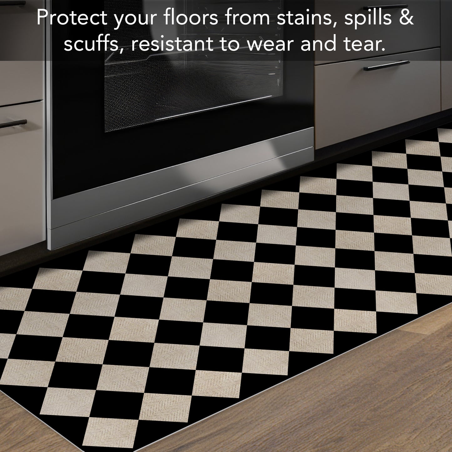 Highland Home Diamonds Deco-Floormat, Decorative Mat, Designer Rug, Waterproof, Low Profile, Eco-Friendly Non Slip, Made in The USA
