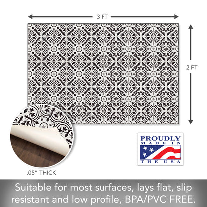 Highland Home Backsplash Tile Design Deco-Floormat, Decorative Mat, Designer Rug, Waterproof, Low Profile, Eco-Friendly Non Slip, Made in The USA