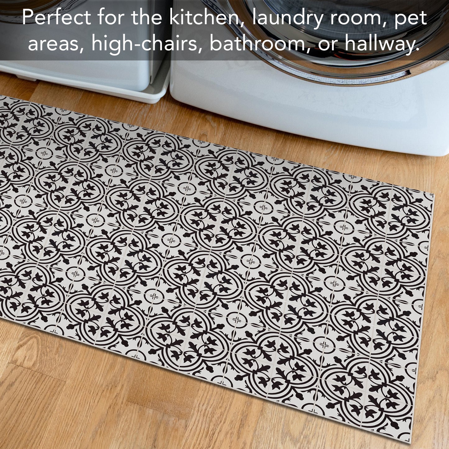 Highland Home Backsplash Tile Design Deco-Floormat, Decorative Mat, Designer Rug, Waterproof, Low Profile, Eco-Friendly Non Slip, Made in The USA