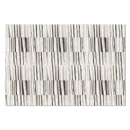 Highland Home Neutral Stripes Deco-Floormat, Decorative Mat, Designer Rug, Waterproof, Low Profile, Eco-Friendly Non Slip, Made in The USA