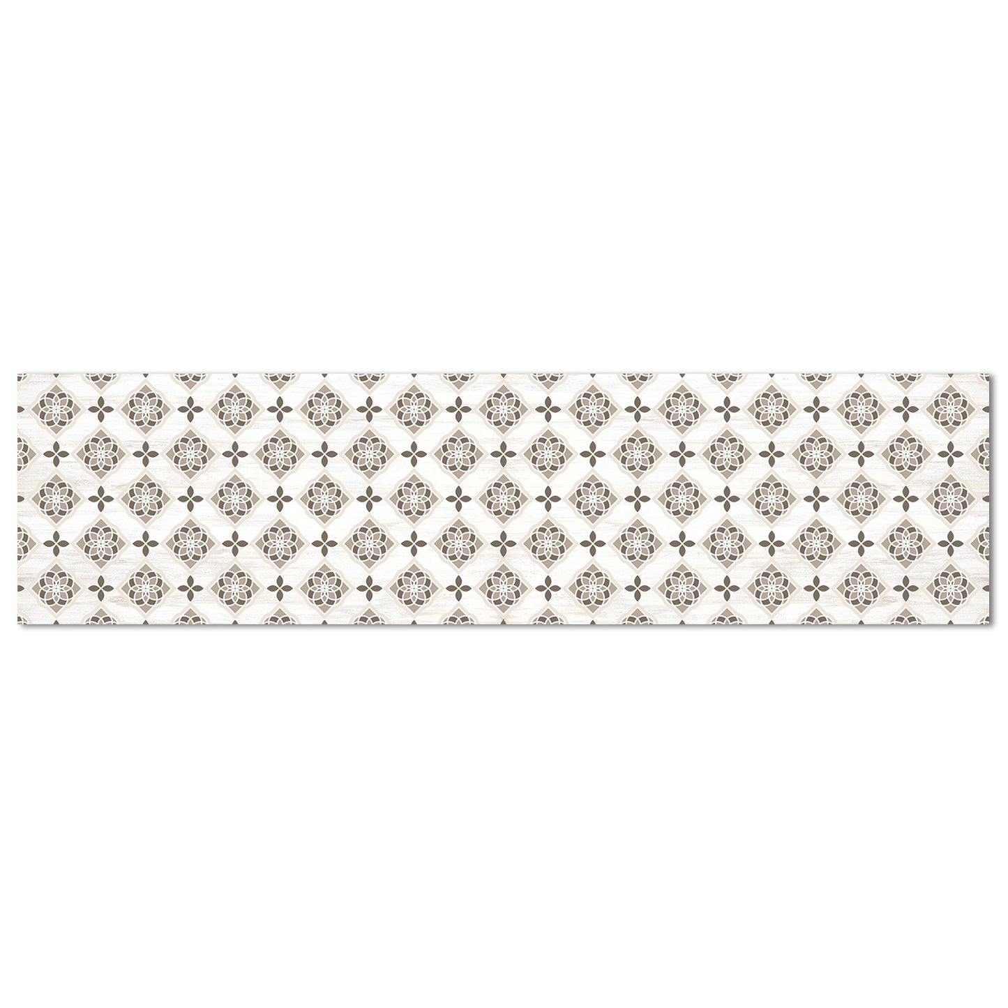 Highland Home Neutral Tiles Design Deco-Floormat, Decorative Mat, Designer Rug, Waterproof, Low Profile, Eco-Friendly Non Slip, Made in The USA