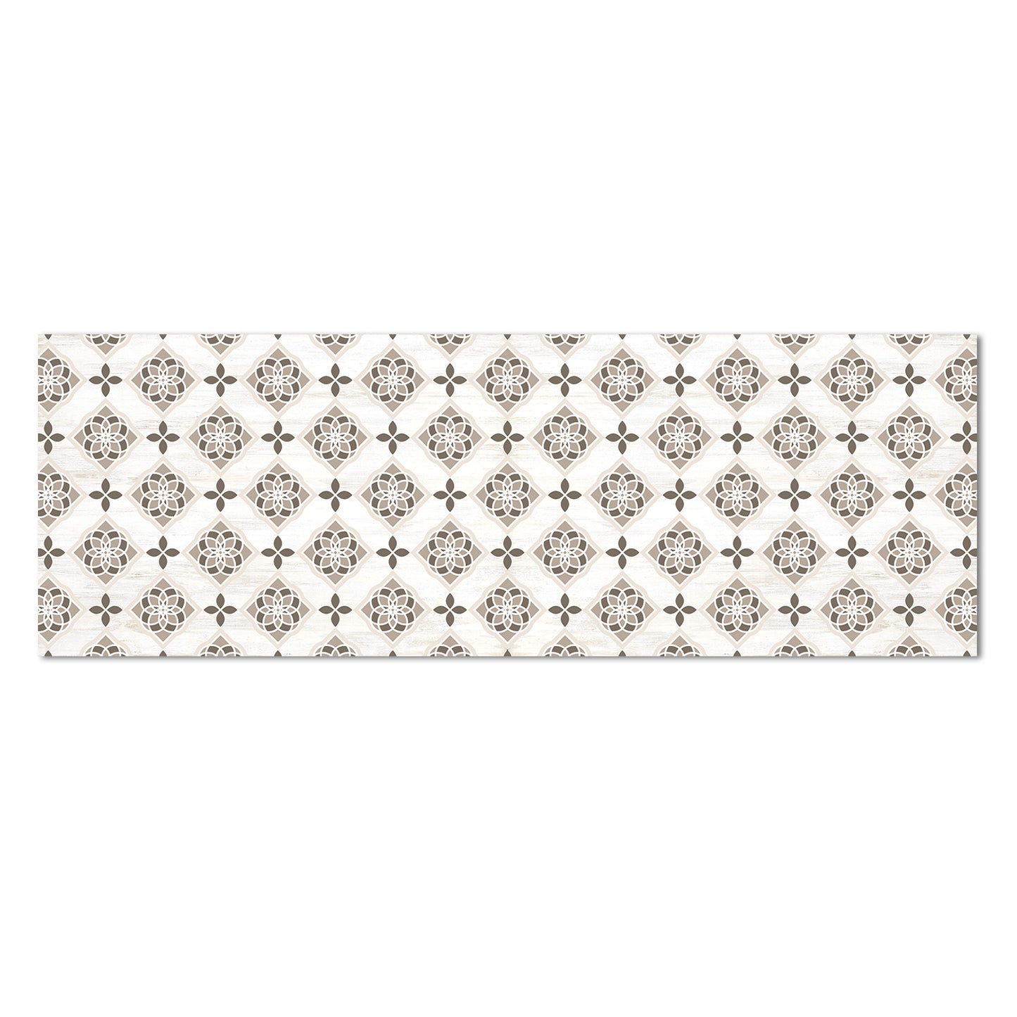 Highland Home Neutral Tiles Design Deco-Floormat, Decorative Mat, Designer Rug, Waterproof, Low Profile, Eco-Friendly Non Slip, Made in The USA