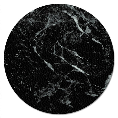CounterArt Black Marble Design 4mm Tempered Glass Lazy Susan Turntable 13" Diameter