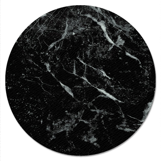 CounterArt Black Marble Design 4mm Tempered Glass Lazy Susan Turntable 13" Diameter