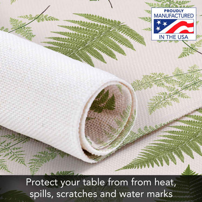 Highland Home Fern Grove 4 Pack Poly-Cotton Blend Fabric Placemats 18" x 12" Manufactured in The USA