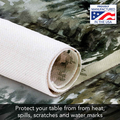 Highland Home Misty Treeline 4 Pack Poly-Cotton Blend Fabric Placemats 18" x 12" Manufactured in The USA