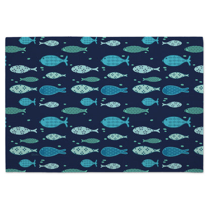 Lake Living 4 Pack Poly-Cotton Blend Fabric Placemats 18" x 12" Manufactured in The USA (Copy)