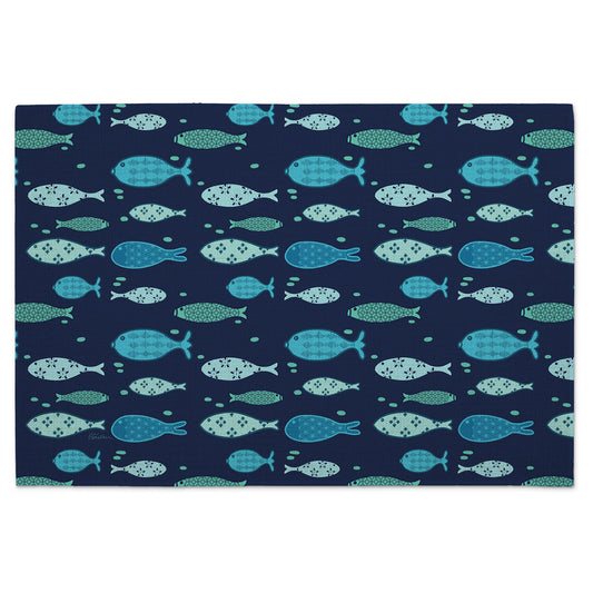 Lake Living 4 Pack Poly-Cotton Blend Fabric Placemats 18" x 12" Manufactured in The USA (Copy)