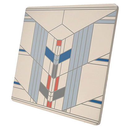 Frank Lloyd Wright's Ennis Design on 8" Square Stone Trivet Manufactured in The USA Heat Tolerant Easily Wipes Clean