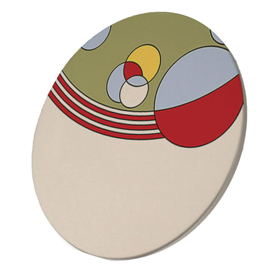 Cabaret Dinnerware Pattern IV from F.L.W. Foundation on 8" Round Stone Trivet Manufactured in The USA Heat Tolerant Easily Wipes Clean