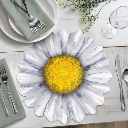 CounterArt 4 Pack Flower Shaped Reversible Easy Care Flexible Plastic Placemats Made in the USA