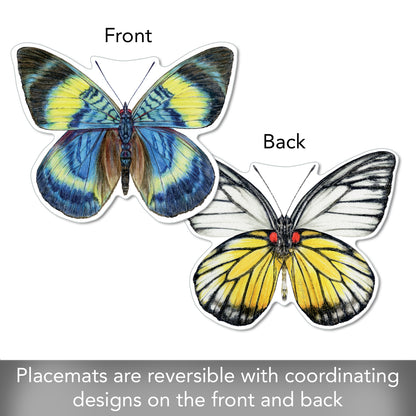 CounterArt 4 Pack Butterfly Shaped Reversible Easy Care Placemats Made in the USA