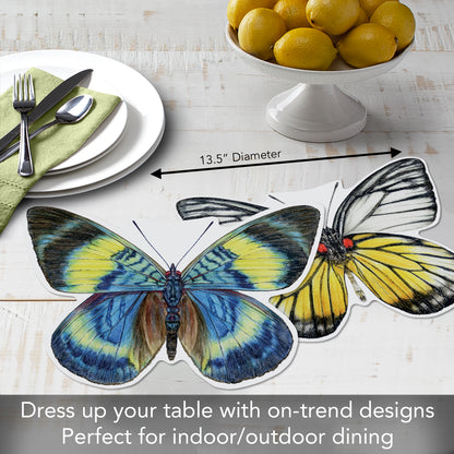 CounterArt 4 Pack Butterfly Shaped Reversible Easy Care Placemats Made in the USA