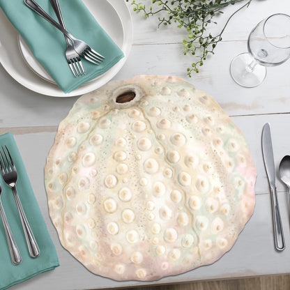 CounterArt 4 Pack Sand Dollar Shaped Reversible Easy Care Placemat Set Made in the USA