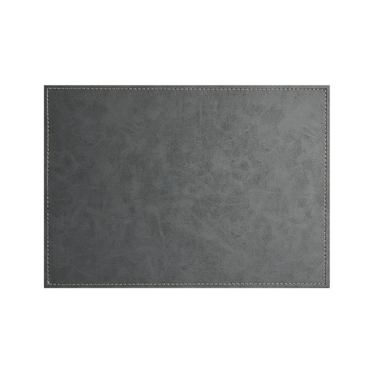 Luxurious Gray Vegan Leather Placemats 4 Pack Look and Feel of Genuine Leather Infused with Copper