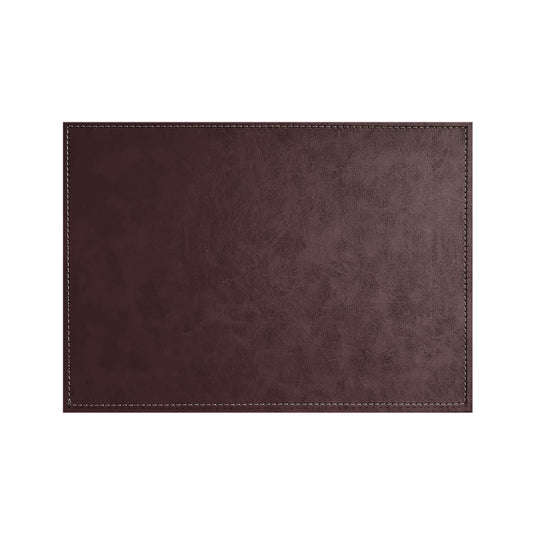 Luxurious Burgundy Vegan Leather Placemats 4 Pack Look and Feel of Genuine Leather Infused with Copper