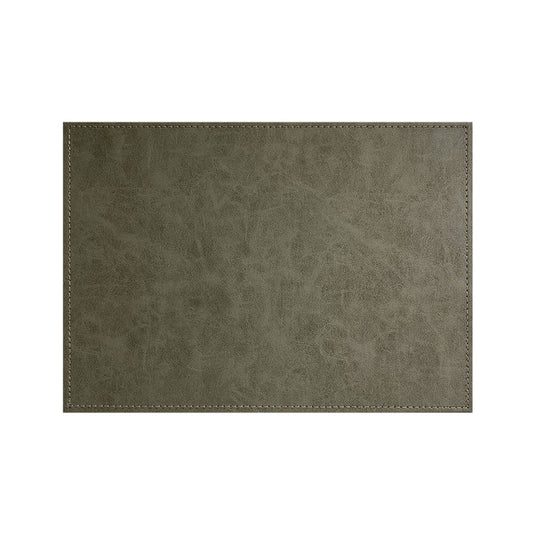 Luxurious Olive Vegan Leather Placemats 4 Pack Look and Feel of Genuine Leather Infused with Copper