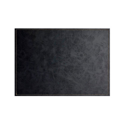 Luxurious Black Vegan Leather Placemats 4 Pack Look and Feel of Genuine Leather Infused with Copper