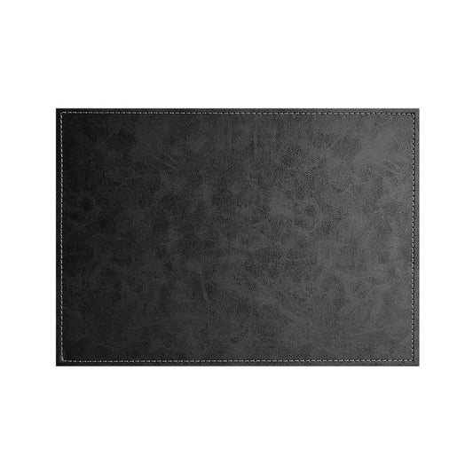 Luxurious Black Vegan Leather Placemats 4 Pack Look and Feel of Genuine Leather Infused with Copper