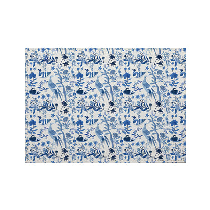 Chinoiserie Birds Luxurious Vegan Leather Placemat 4 Pack  Look and Feel of Genuine Leather Infused with Copper