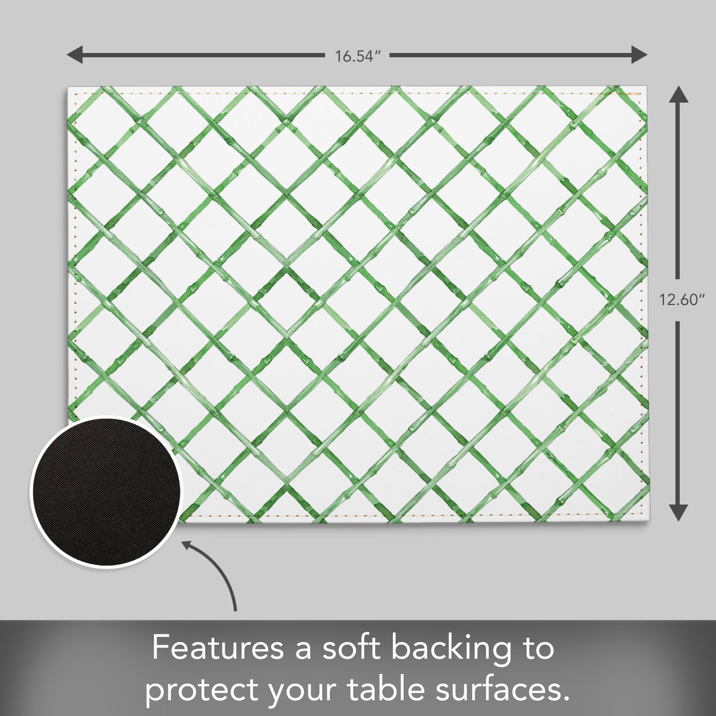 Trellis Luxurious Vegan Leather Placemat 4 Pack  Look and Feel of Genuine Leather Infused with Copper