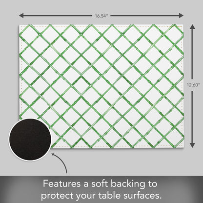 Trellis Luxurious Vegan Leather Placemat 4 Pack  Look and Feel of Genuine Leather Infused with Copper