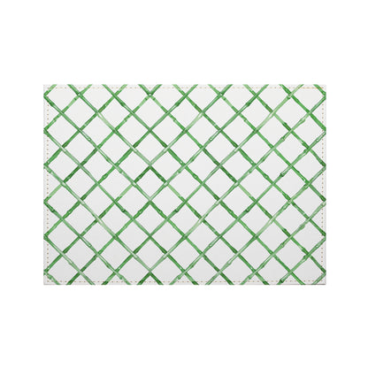 Trellis Luxurious Vegan Leather Placemat 4 Pack  Look and Feel of Genuine Leather Infused with Copper