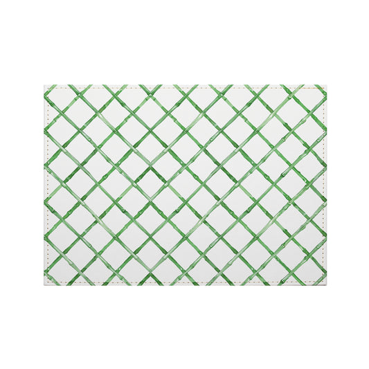 Trellis Luxurious Vegan Leather Placemat 4 Pack  Look and Feel of Genuine Leather Infused with Copper