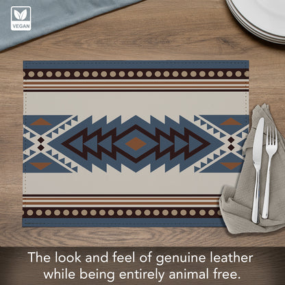 Mesa Luxurious Vegan Leather Placemat 4 Pack  Look and Feel of Genuine Leather Infused with Copper