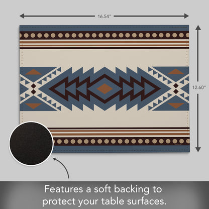 Mesa Luxurious Vegan Leather Placemat 4 Pack  Look and Feel of Genuine Leather Infused with Copper