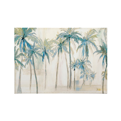 Palms Luxurious Vegan Leather Placemats 4 Pack Look and Feel of Genuine Leather Infused with Copper