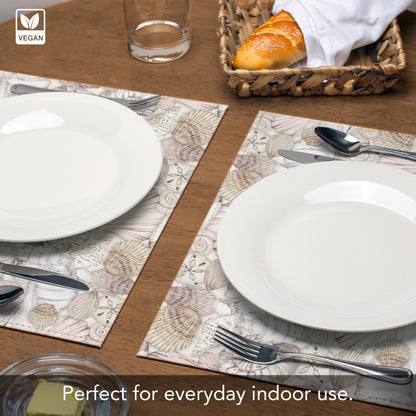 Peaceful Tide Luxurious Vegan Leather Placemat 4 Pack  Look and Feel of Genuine Leather Infused with Copper