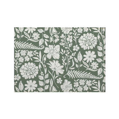 Flower Fest Luxurious Vegan Leather Placemats 4 Pack Look and Feel of Genuine Leather Infused with Copper