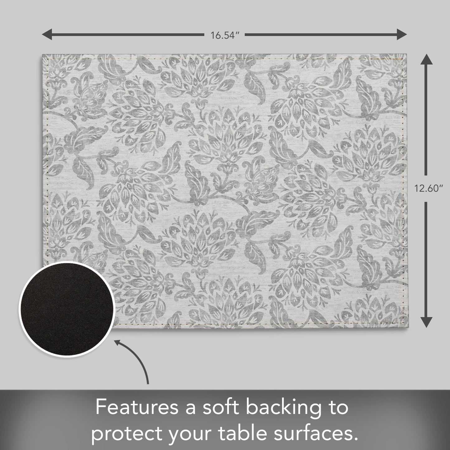 Carolina Skies Luxurious Vegan Leather Placemat 4 Pack  Look and Feel of Genuine Leather Infused with Copper