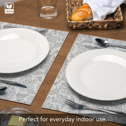 Carolina Skies Luxurious Vegan Leather Placemat 4 Pack  Look and Feel of Genuine Leather Infused with Copper