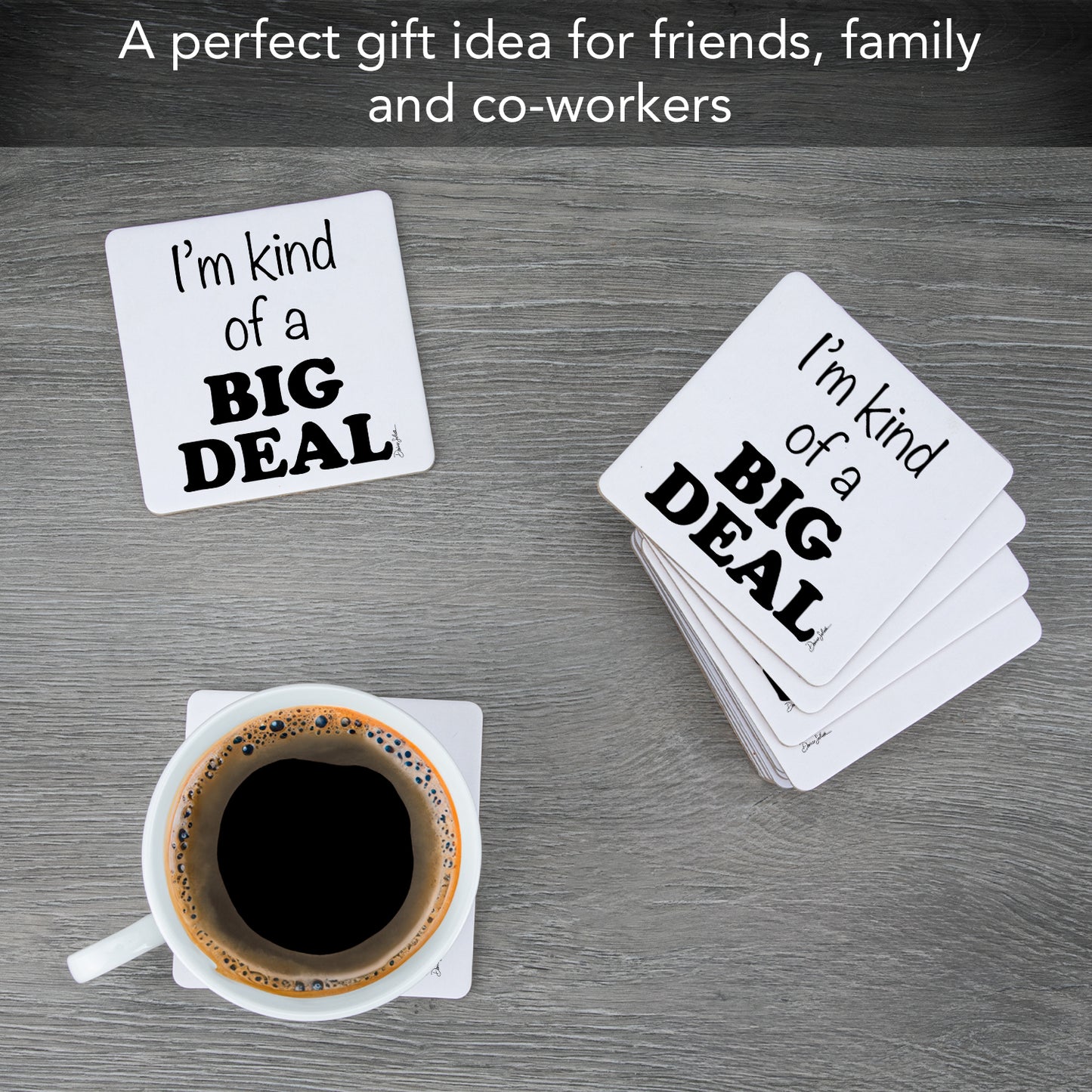 Thirstystone Big Deal 12-Pack Cork Back Paper Bar Coasters Made in The USA Humourous Quotes Attractive Designs