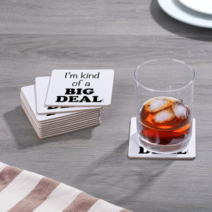 Thirstystone Big Deal 12-Pack Cork Back Paper Bar Coasters Made in The USA Humourous Quotes Attractive Designs