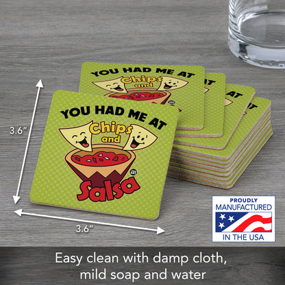 Thirstystone Salsa 12-Pack Cork Back Paper Bar Coasters Made in The USA Humourous Quotes Attractive Designs