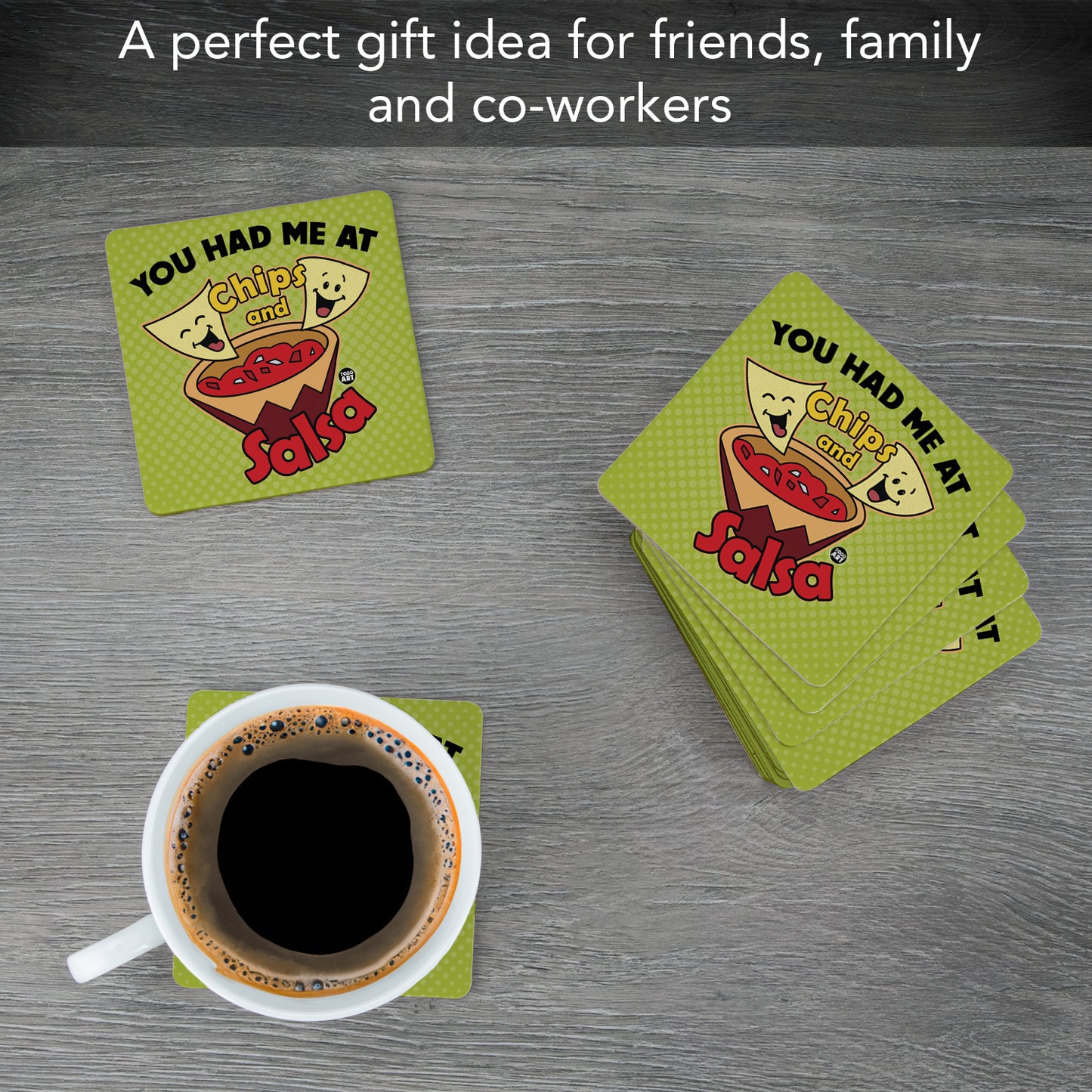 Thirstystone Salsa 12-Pack Cork Back Paper Bar Coasters Made in The USA Humourous Quotes Attractive Designs