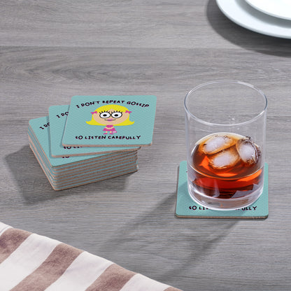 Thirstystone Gossip 12-Pack Cork Back Paper Bar Coasters Made in The USA Humourous Quotes Attractive Designs