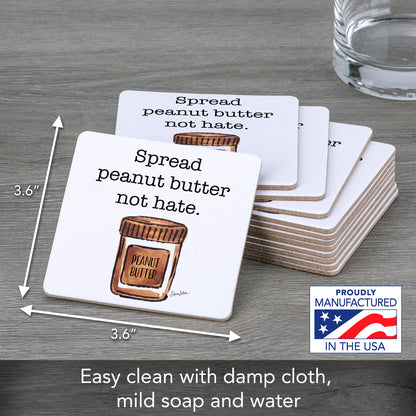 Thirstystone Peanut Butter 12-Pack Cork Back Paper Bar Coasters Made in The USA Humourous Quotes Attractive Designs