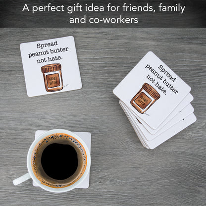 Thirstystone Peanut Butter 12-Pack Cork Back Paper Bar Coasters Made in The USA Humourous Quotes Attractive Designs