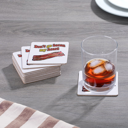 Thirstystone Bacon My Heart 12-Pack Cork Back Paper Bar Coasters Made in The USA Humourous Quotes Attractive Designs