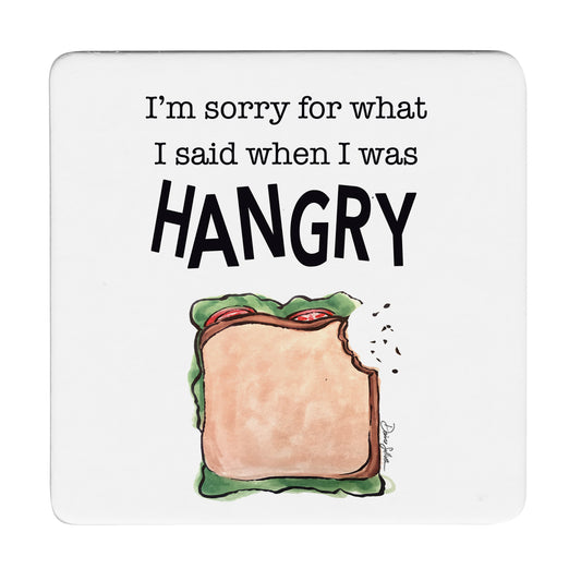 Thirstystone Hangry 12-Pack Cork Back Paper Bar Coasters Made in The USA Humourous Quotes Attractive Designs