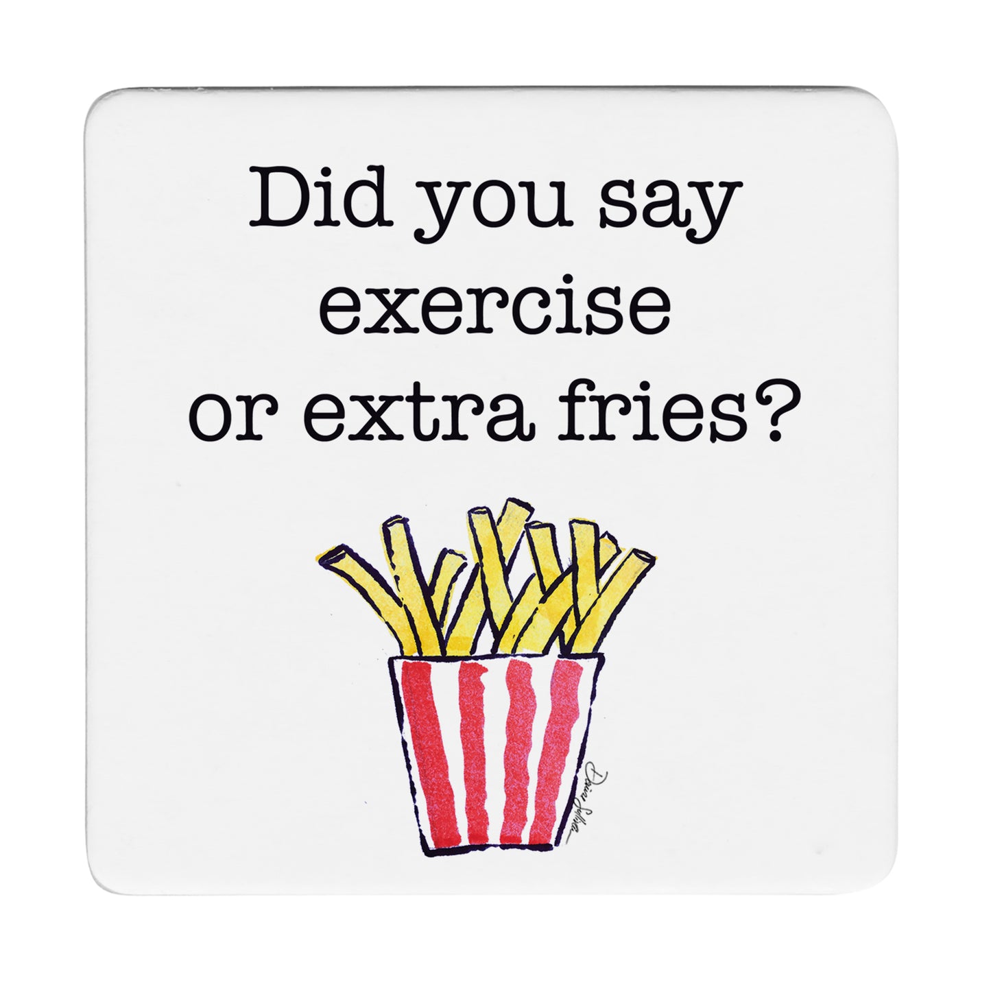 Thirstystone Extra Fries 12-Pack Cork Back Paper Bar Coasters Made in The USA Humourous Quotes Attractive Designs