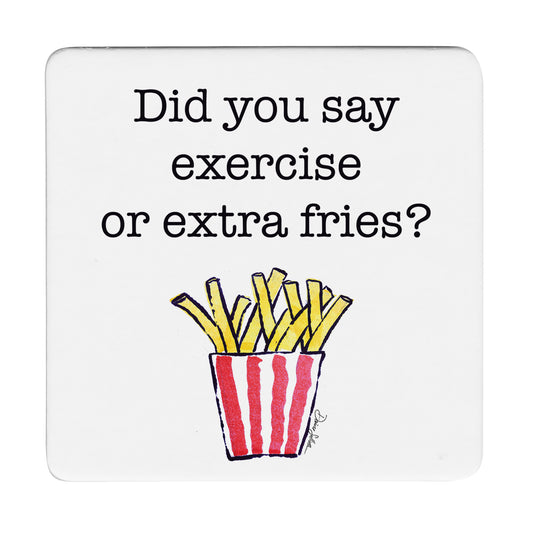 Thirstystone Extra Fries 12-Pack Cork Back Paper Bar Coasters Made in The USA Humourous Quotes Attractive Designs