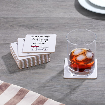 Thirstystone Enough for Today 12-Pack Cork Back Paper Bar Coasters Made in The USA Humourous Quotes Attractive Designs