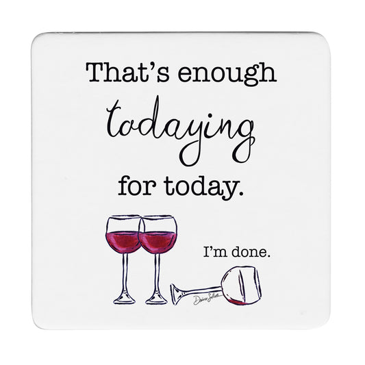 Thirstystone Enough for Today 12-Pack Cork Back Paper Bar Coasters Made in The USA Humourous Quotes Attractive Designs